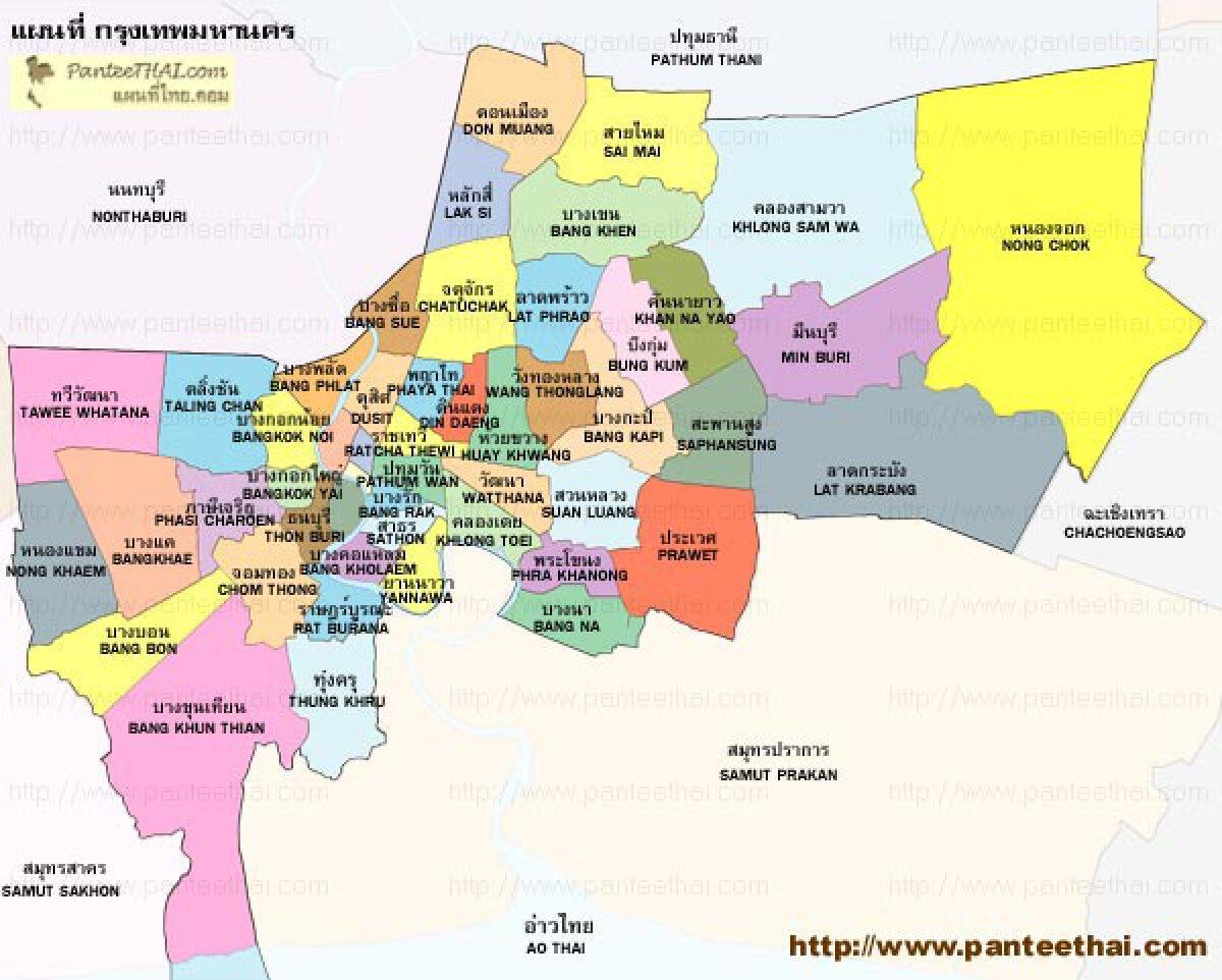 Bangkok (Krung Thep) district kaart