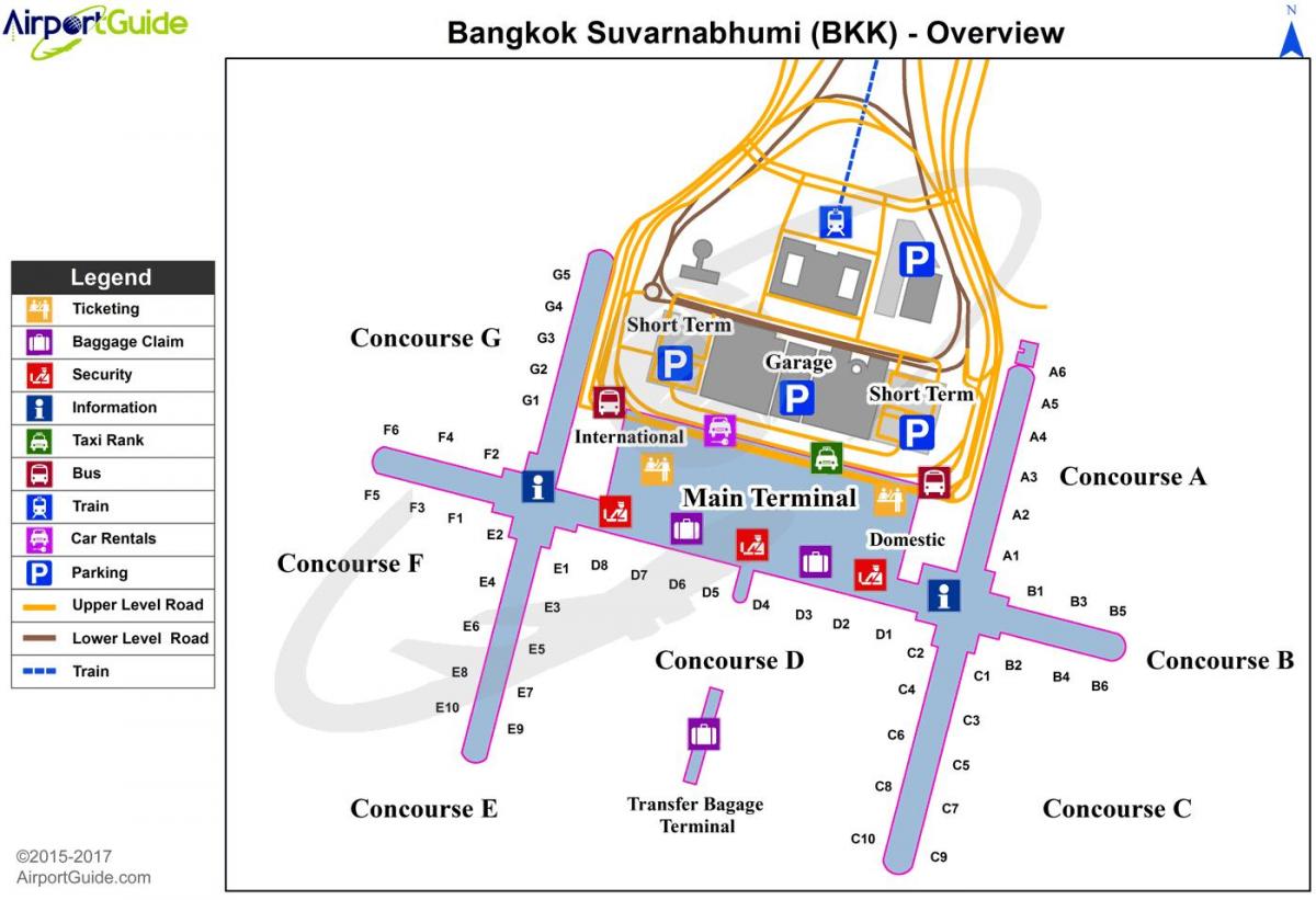 Bangkok (Krung Thep) luchthaven terminal kaart