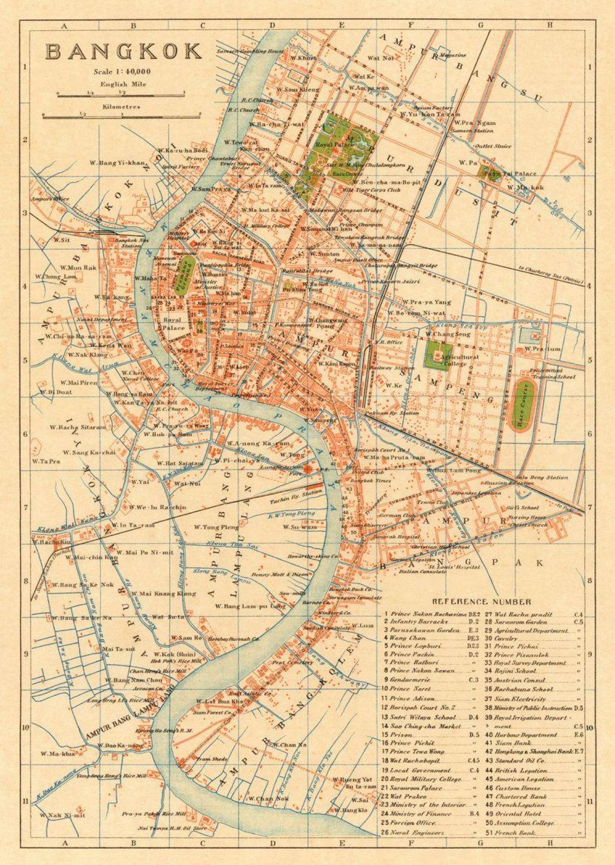 Bangkok (Krung Thep) historische kaart