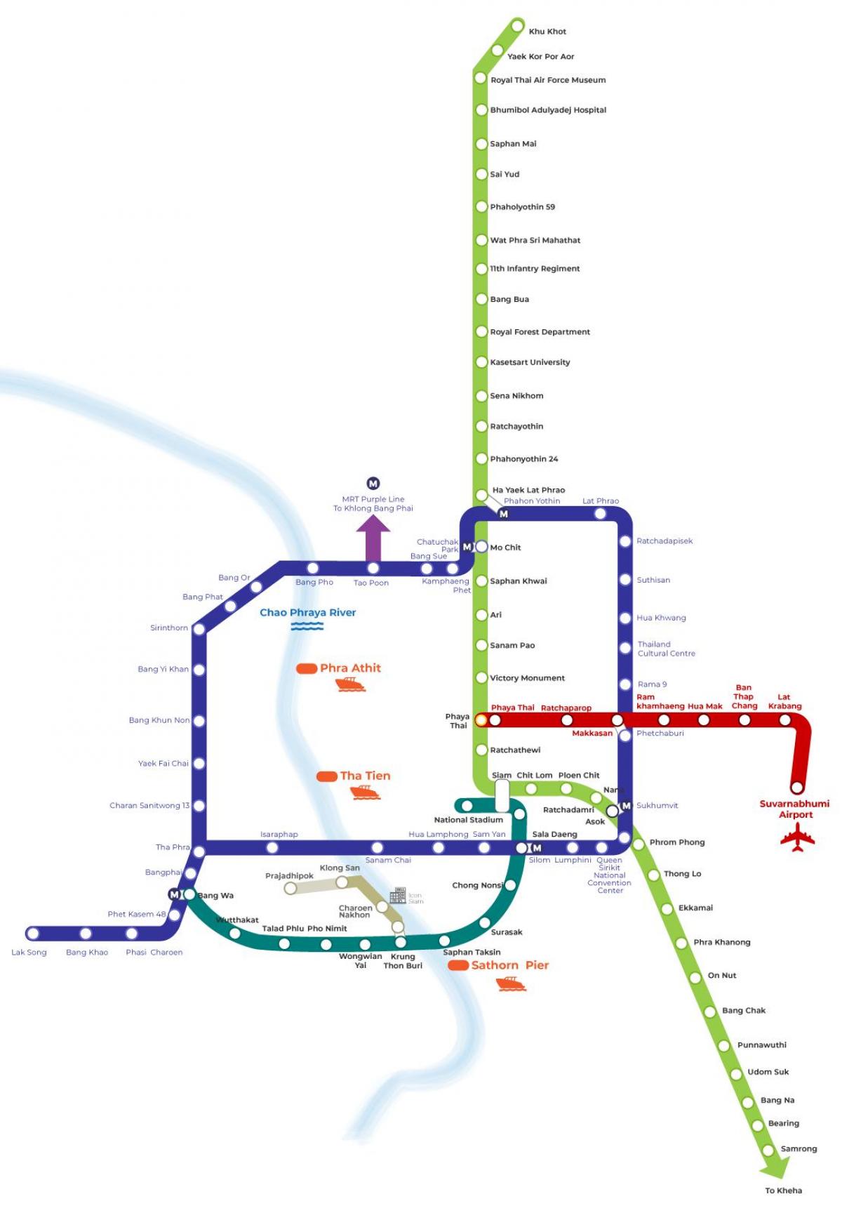 Bangkok (Krung Thep) metro station kaart