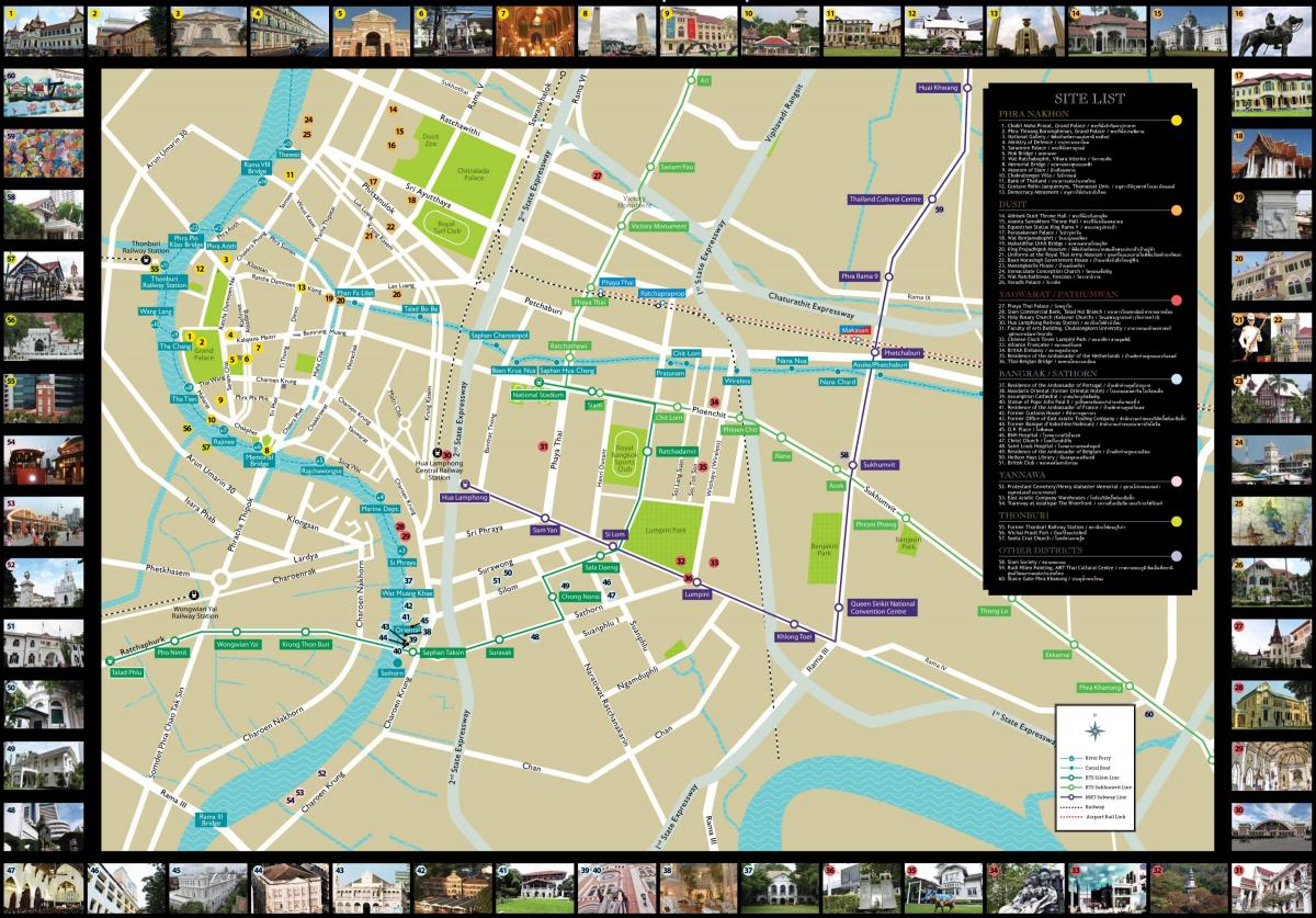 Bangkok (Krung Thep) sightseeing kaart